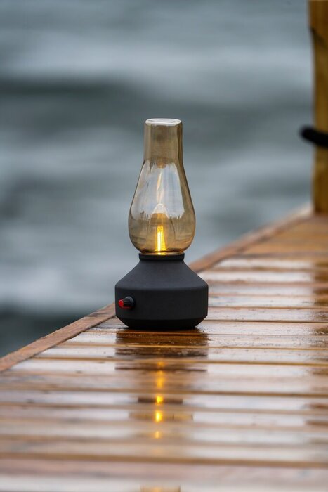 Bordslampa Svart Laddbar Retro Konstsmide